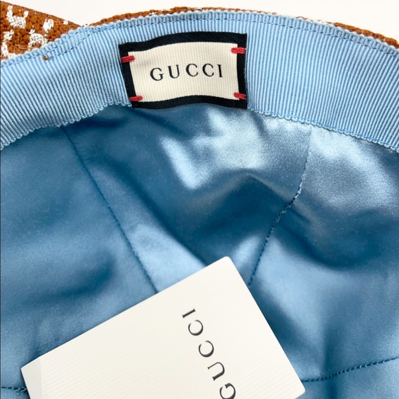 Gucci New GG Logo Monogrammed Brown Silver Sz. M Baseball Cap - Picture 11 of 12